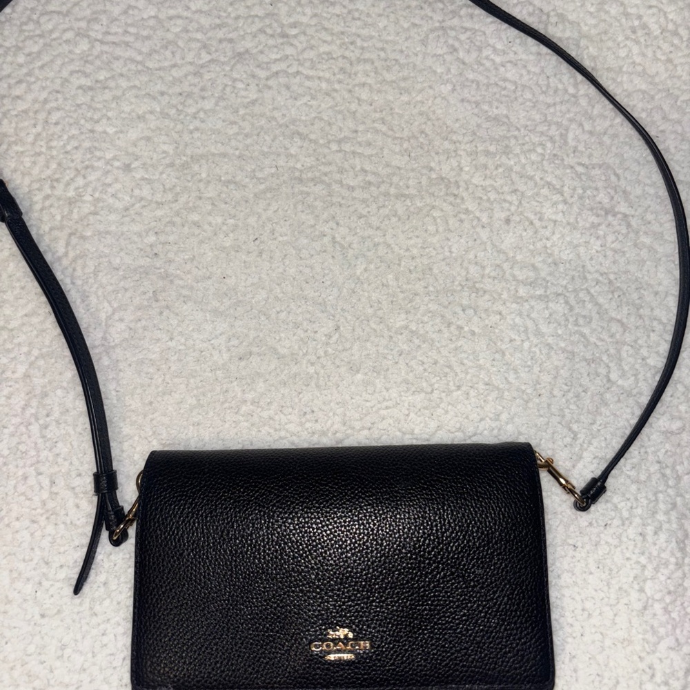 Coach Black Pebbled Leather Crossbody Bag